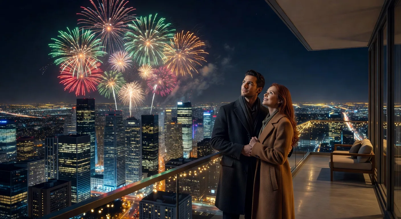 City skyline romance